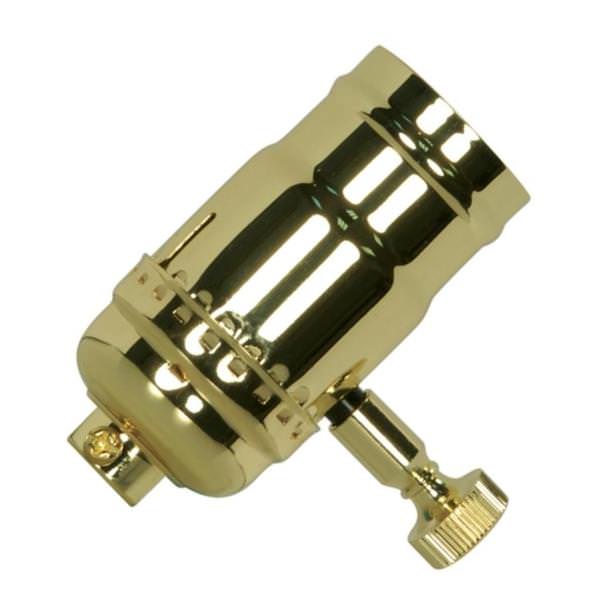1/8 IPS Cap Polished Brass Turn Knob Dimmer Socket