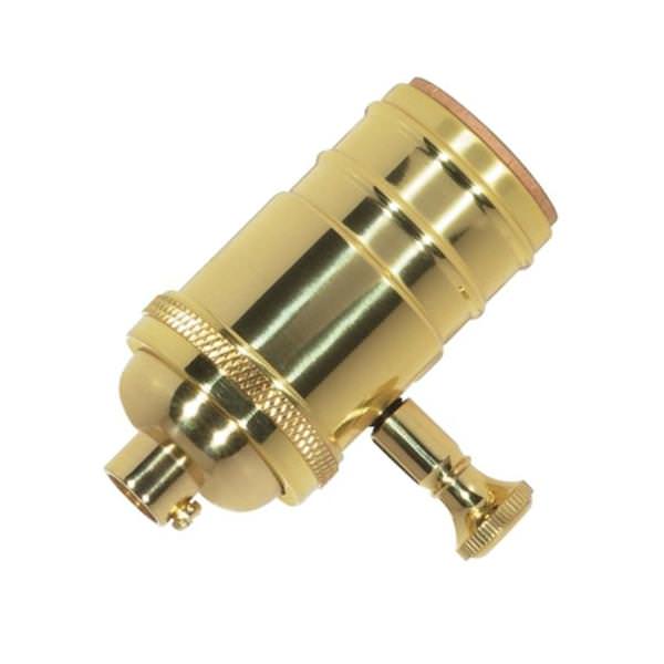 1/8 IPS Cap Polished Brass Turn Knob Dimmer Socket