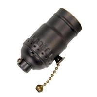 Satco 1/8 IPS Dark Antique Brass Medium Base On-Off Pull Chain Socket