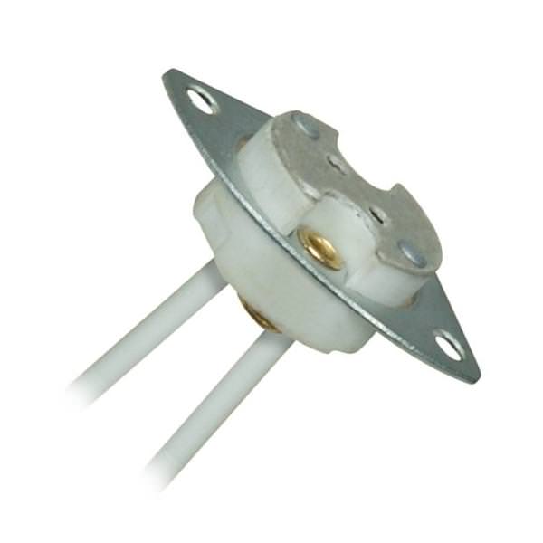 Metal Plate Halogen Socket with 2 Mounting Holes