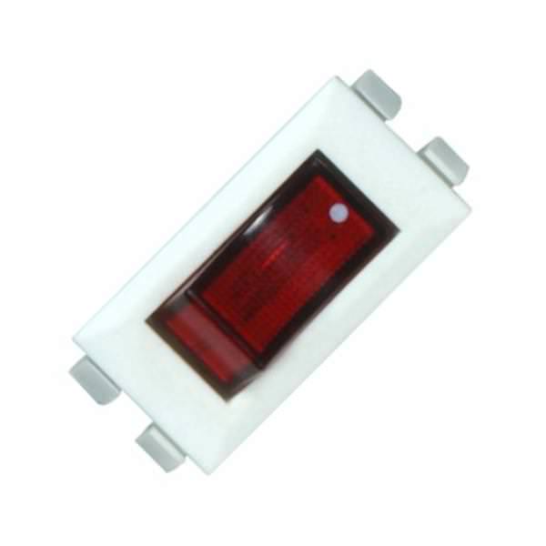 White Lighted On-Off Phenolic Rocker Switch with Dot