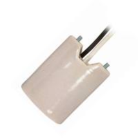 Satco Porcelain Keyless Socket with Mounting Screws, 2 Wireways, Leads
