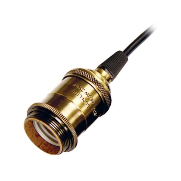 1/8 IPS Cap Antique Brass 4 Piece Prewired Lampholder with Uno Ring