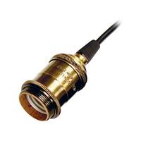 Satco 1/8 IPS Cap Antique Brass 4 Piece Prewired Lampholder with Uno Ring