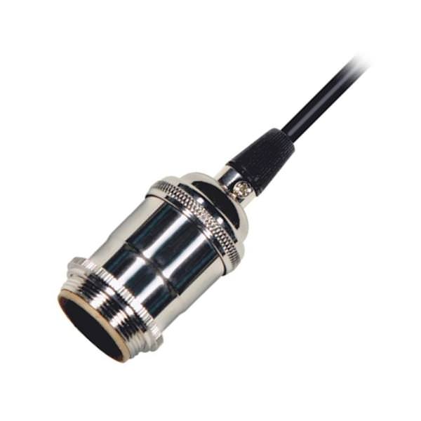 1/8 IPS Cap Polished Nickel 4 Piece Prewired Lampholder with Uno Ring