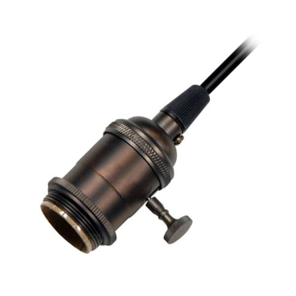 1/8 IPS Cap Dark Antique Brass 4 Piece Prewired On/Off Lampholder with Uno Ring