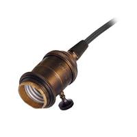 Satco 1/8 IPS Cap Dark Antique Brass 4 Piece Prewired On/Off Lampholder with Uno Ring