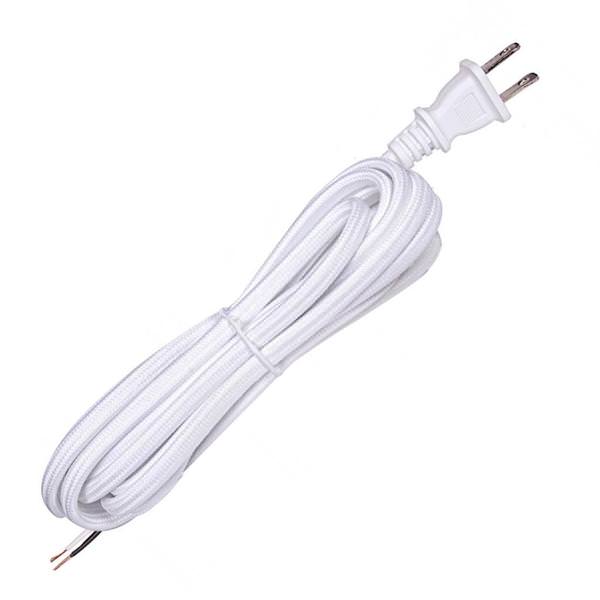 10' White Molded Plug Cord