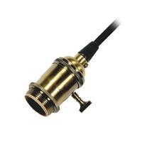 Satco 1/8 IPS Cap Antique Brass 4 Piece Prewired On/Off Lampholder with Uno Ring