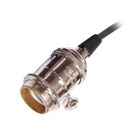 Satco 1/8 IPS Cap Polished Nickel 4 Piece Prewired On/Off Lampholder with Uno Ring