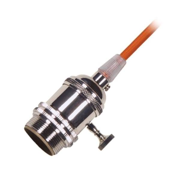 1/8 IPS Cap Polished Nickel 4 Piece Prewired On/Off Lampholder with Uno Ring