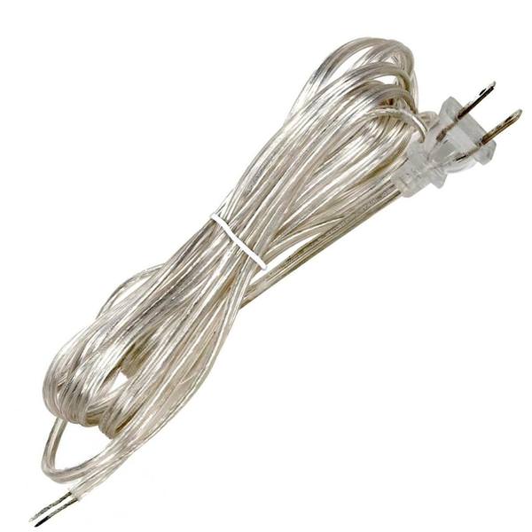 12' Clear Silver Molded Plug Cord