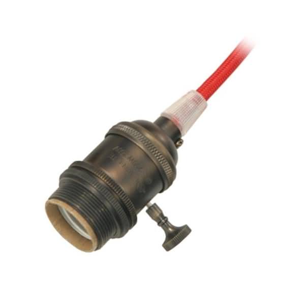 1/8 IPS Cap Dark Antique Brass 4 Piece Prewired On/Off Lampholder with Uno Ring