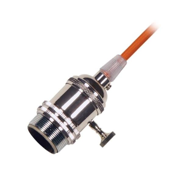 1/8 IPS Cap Polished Nickel 4 Piece Prewired On/Off Lampholder with Uno Ring