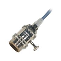 Satco 1/8 IPS Cap Polished Nickel 4 Piece Prewired On/Off Lampholder with Uno Ring