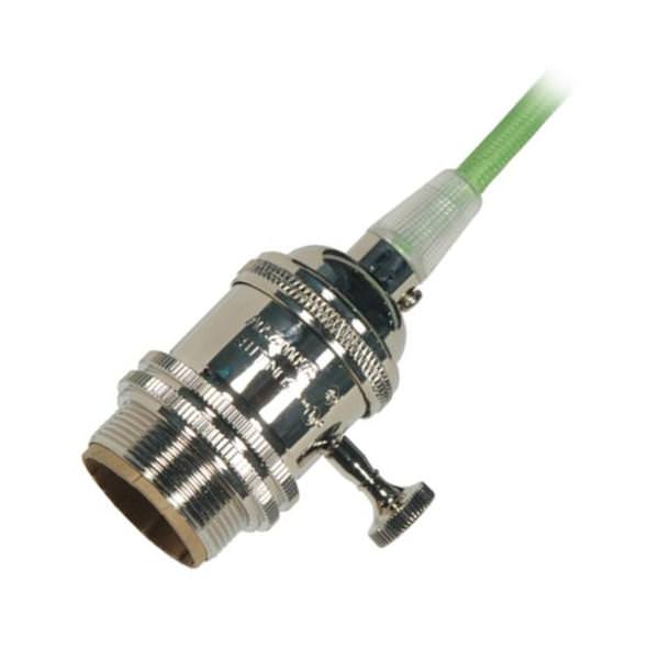 1/8 IPS Cap Polished Nickel 4 Piece Prewired On/Off Lampholder with Uno Ring