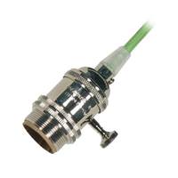 Satco 1/8 IPS Cap Polished Nickel 4 Piece Prewired On/Off Lampholder with Uno Ring