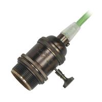 Satco 1/8 IPS Cap Dark Antique Brass 4 Piece Prewired On/Off Lampholder with Uno Ring