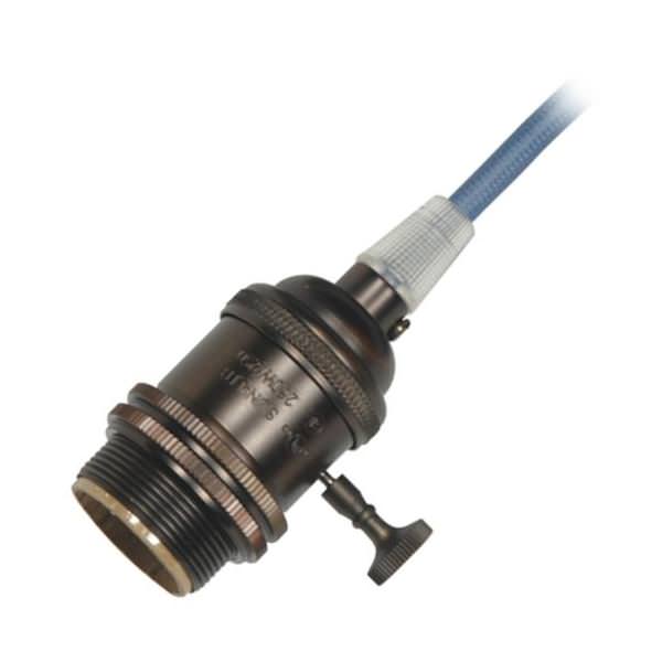 1/8 IPS Cap Dark Antique Brass 4 Piece Prewired On/Off Lampholder with Uno Ring