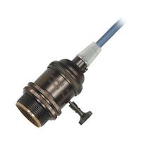 Satco 1/8 IPS Cap Dark Antique Brass 4 Piece Prewired On/Off Lampholder with Uno Ring