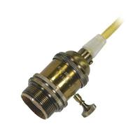 Satco 1/8 IPS Cap Antique Brass 4 Piece Prewired On/Off Lampholder with Uno Ring