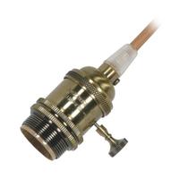 Satco 1/8 IPS Cap Antique Brass 4 Piece Prewired On/Off Lampholder with Uno Ring