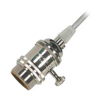 Satco 1/8 IPS Cap Polished Nickel 4 Piece Prewired On/Off Lampholder with Uno Ring