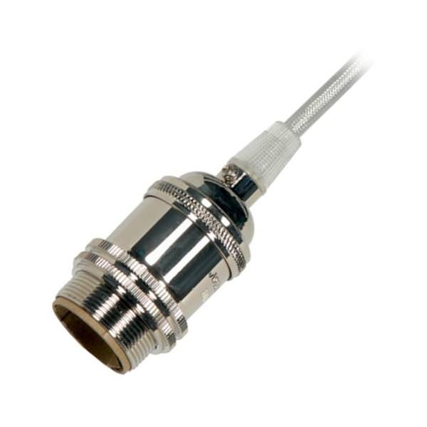 1/8 IPS Cap Polished Nickel 4 Piece Prewired Lampholder with Uno Ring