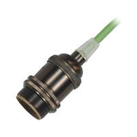 Satco 1/8 IPS Cap Dark Antique Brass 4 Piece Prewired Lampholder with Uno Ring