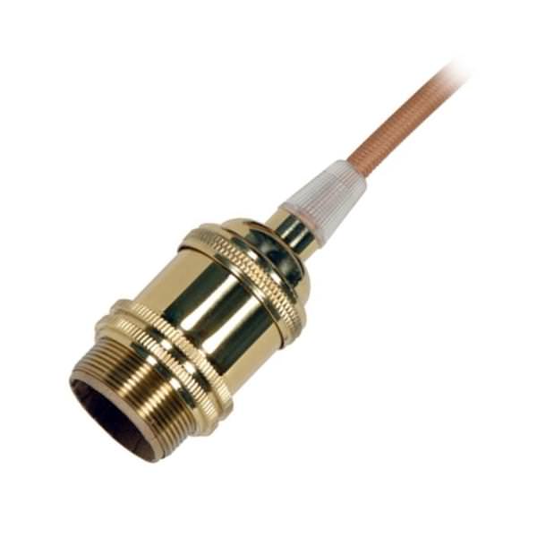 1/8 IPS Cap Polished Brass 4 Piece Prewired Lampholder with Uno Ring