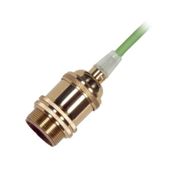 1/8 IPS Cap Polished Brass 4 Piece Prewired Lampholder with Uno Ring