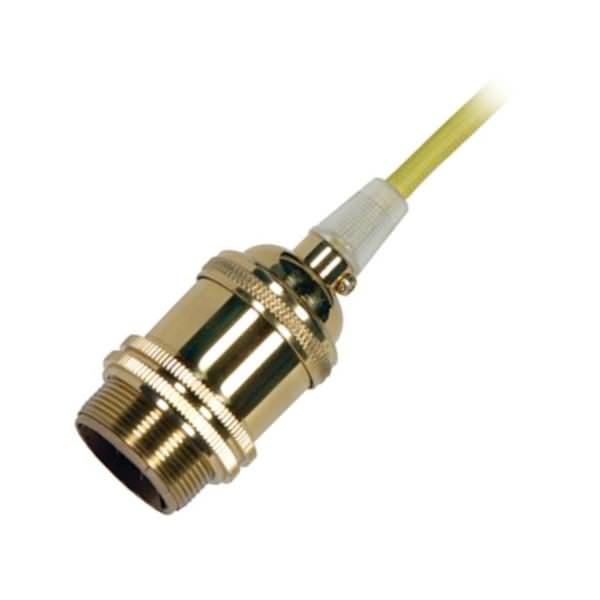 1/8 IPS Cap Polished Brass 4 Piece Prewired Lampholder with Uno Ring