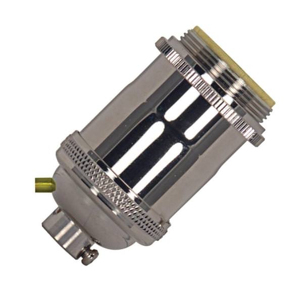 1/8 IPS Cap 4 Piece Polished Nickel Keyless Lampholder with Uno Rings and Plug