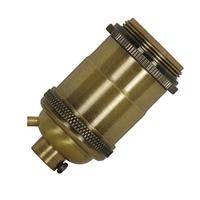 Satco 1/8 IPS Cap 4 Piece Antique Brass Keyless Lampholder with Uno Rings and Plug