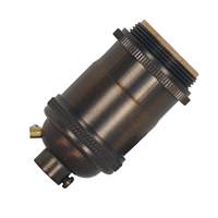 Satco 1/8 IPS Cap 4 Piece Antique Brass Keyless Lampholder with Uno Rings and Plug