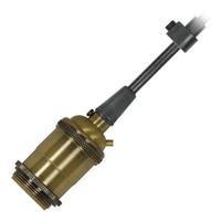 Satco 1/8 IPS Cap 4 Piece Antique Brass Prewired Keyless Lampholder with Uno Rings