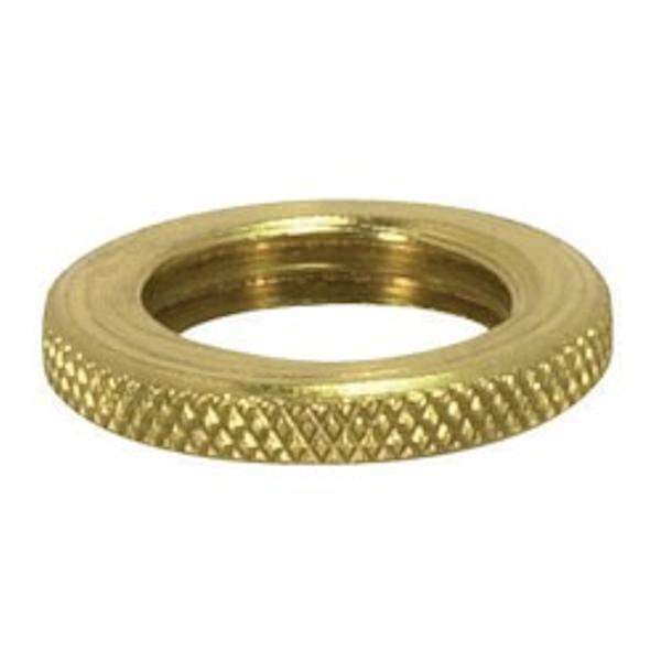 1/8 IP Brass Burnished and Lacquered Round Knurled Locknuts