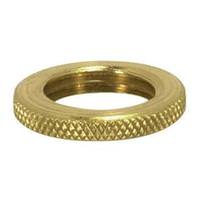 Satco 1/8 IP Brass Burnished and Lacquered Round Knurled Locknuts