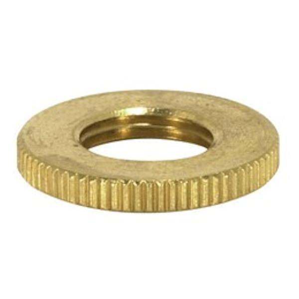 1/8 IP Brass Burnished and Lacquered Round Knurled Locknuts