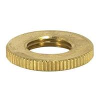Satco 1/8 IP Brass Burnished and Lacquered Round Knurled Locknuts