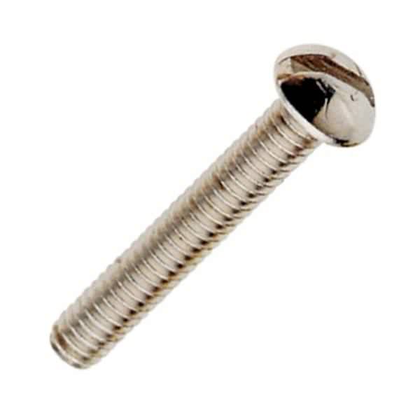 1" 8/32 Nickel Steel Round Head Slotted Machine Screws