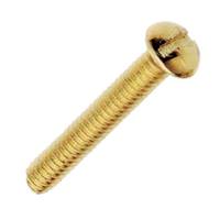 Satco 1" 8/32 Brass Plated Steel Round Head Slotted Machine Screws