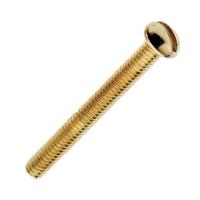 Satco 1.5" 8/32 Brass Plated Steel Round Head Slotted Machine Screws