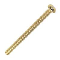 Satco 2" 8/32 Brass Plated Steel Round Head Slotted Machine Screws