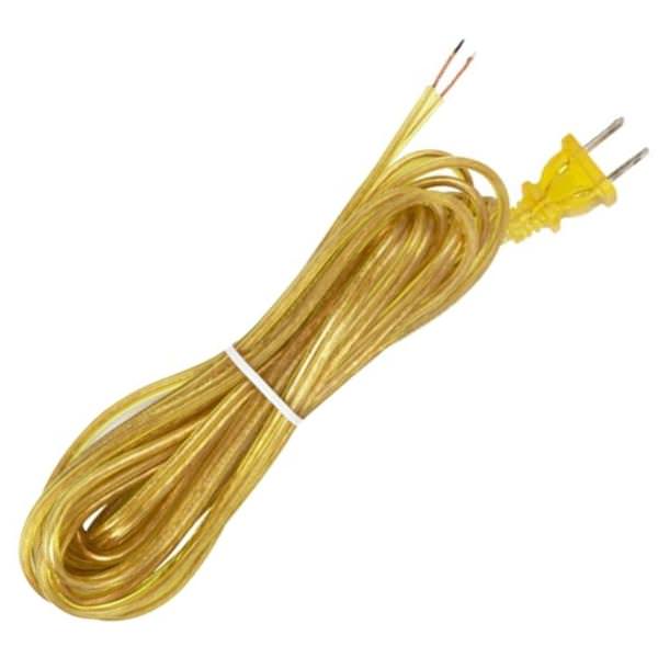 15' Clear Gold Molded Plug Cord