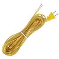 Satco 15' Clear Gold Molded Plug Cord