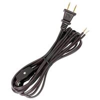 Satco 8' Brown Molded Plug Cord with Switch