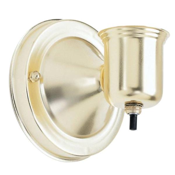 1 Light Brass Wired Wall Bracket with Bottom Turn Knob Switch