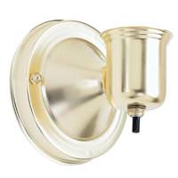 Satco 1 Light Brass Wired Wall Bracket with Bottom Turn Knob Switch