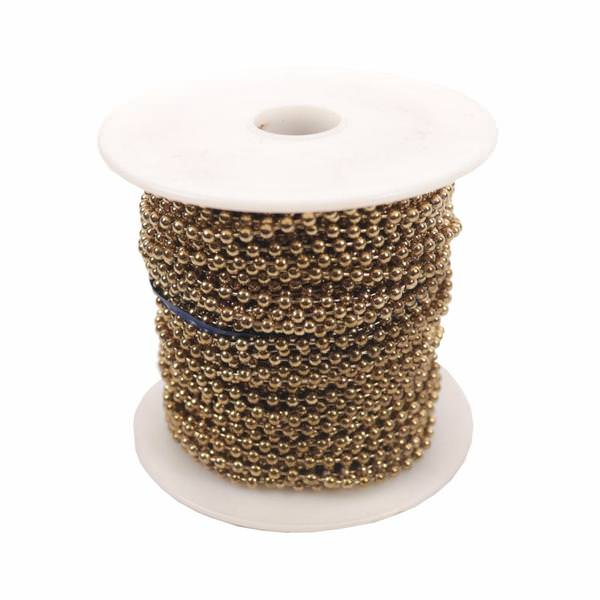 100' Spool Brass Beaded Chain